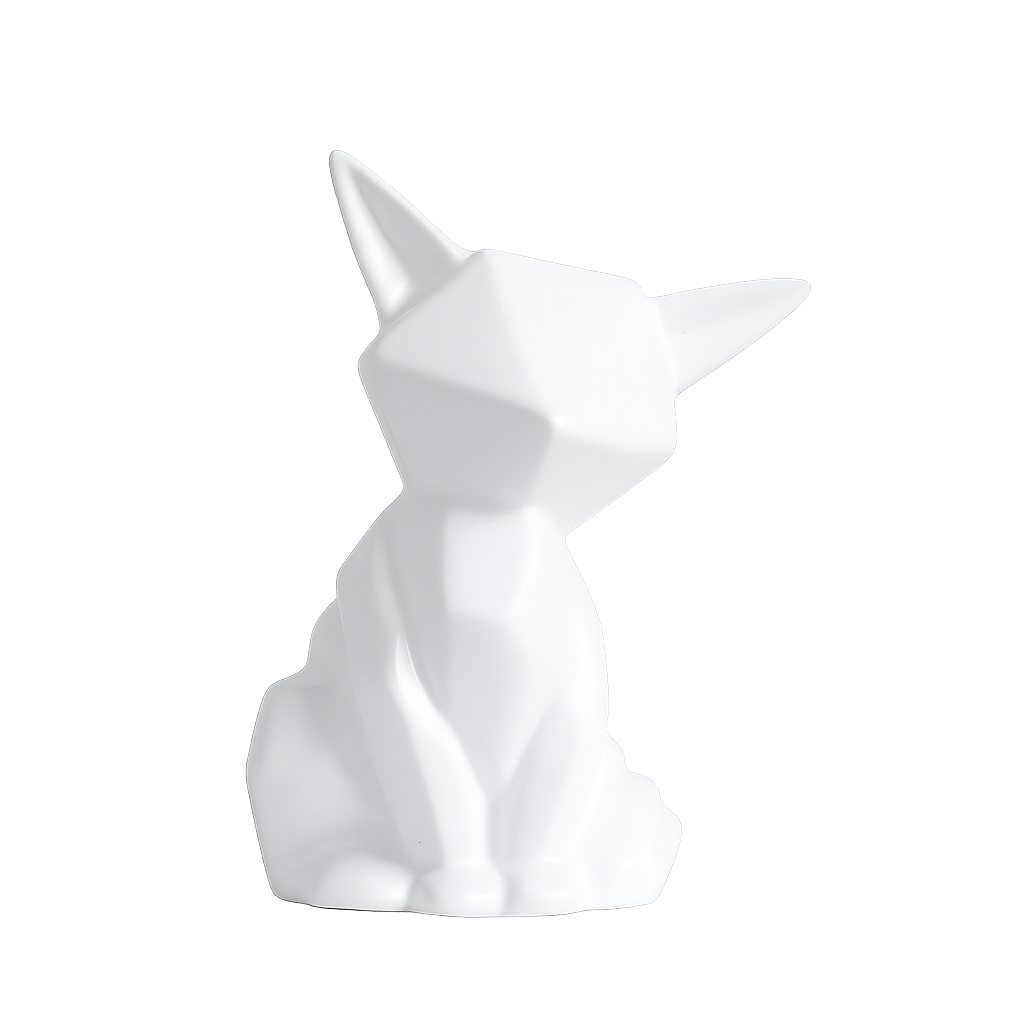 Minimalist White Fox Figurines