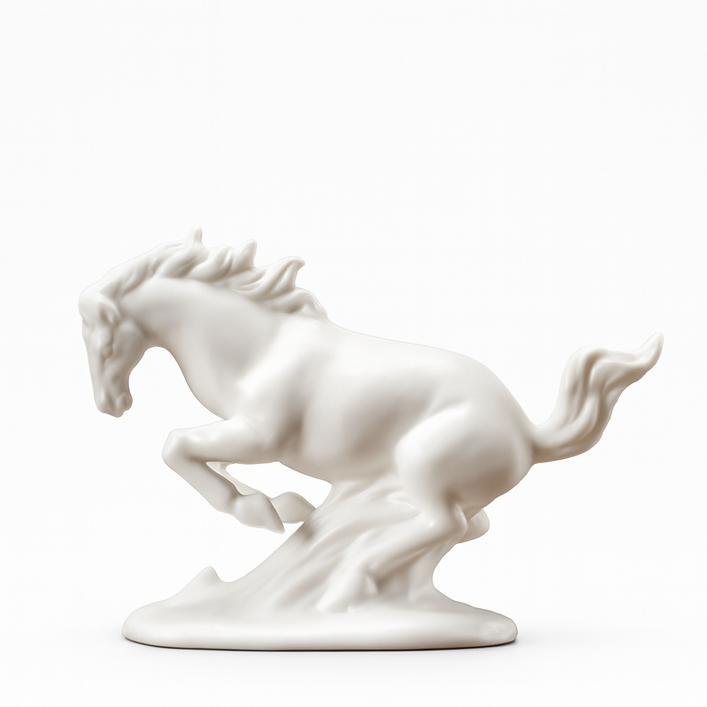 Minimalist White Horse Figurines - 8 Elegant Poses