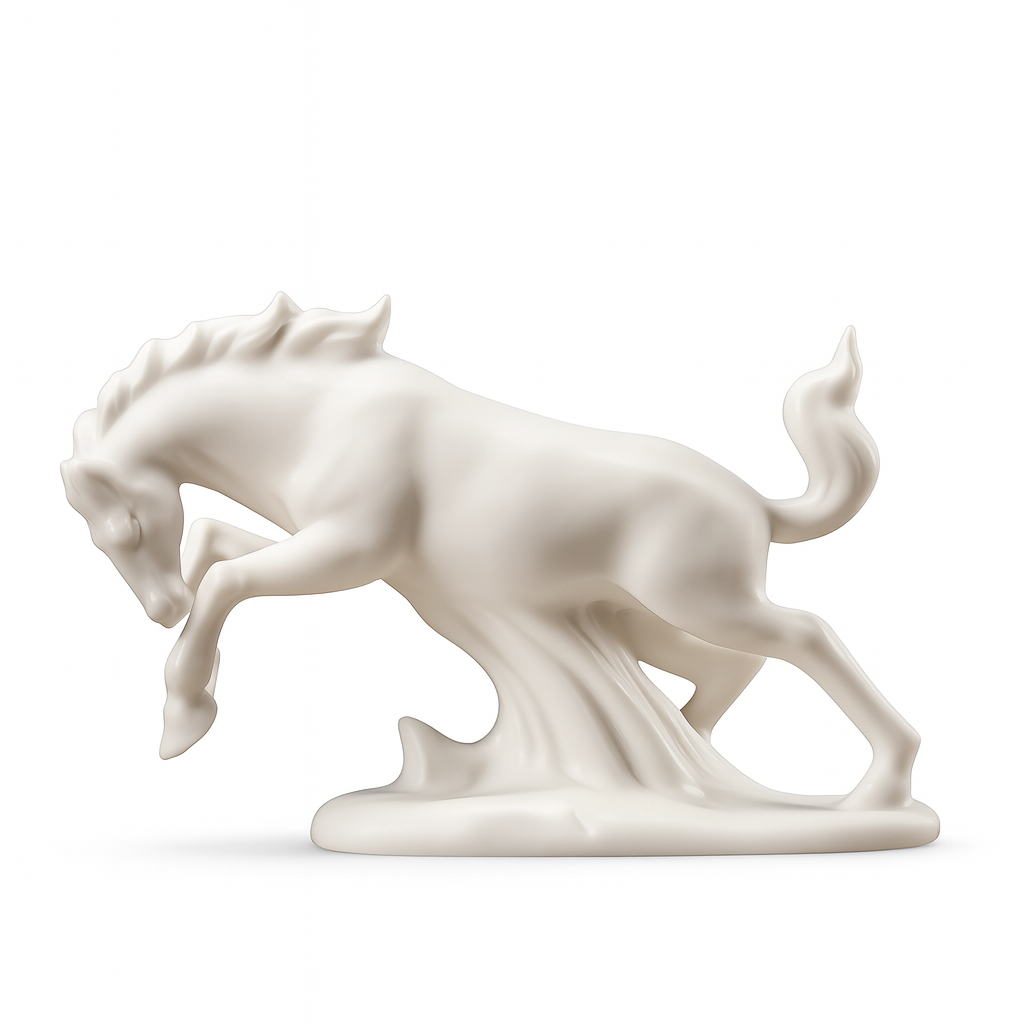 Minimalist White Horse Figurines - 8 Elegant Poses