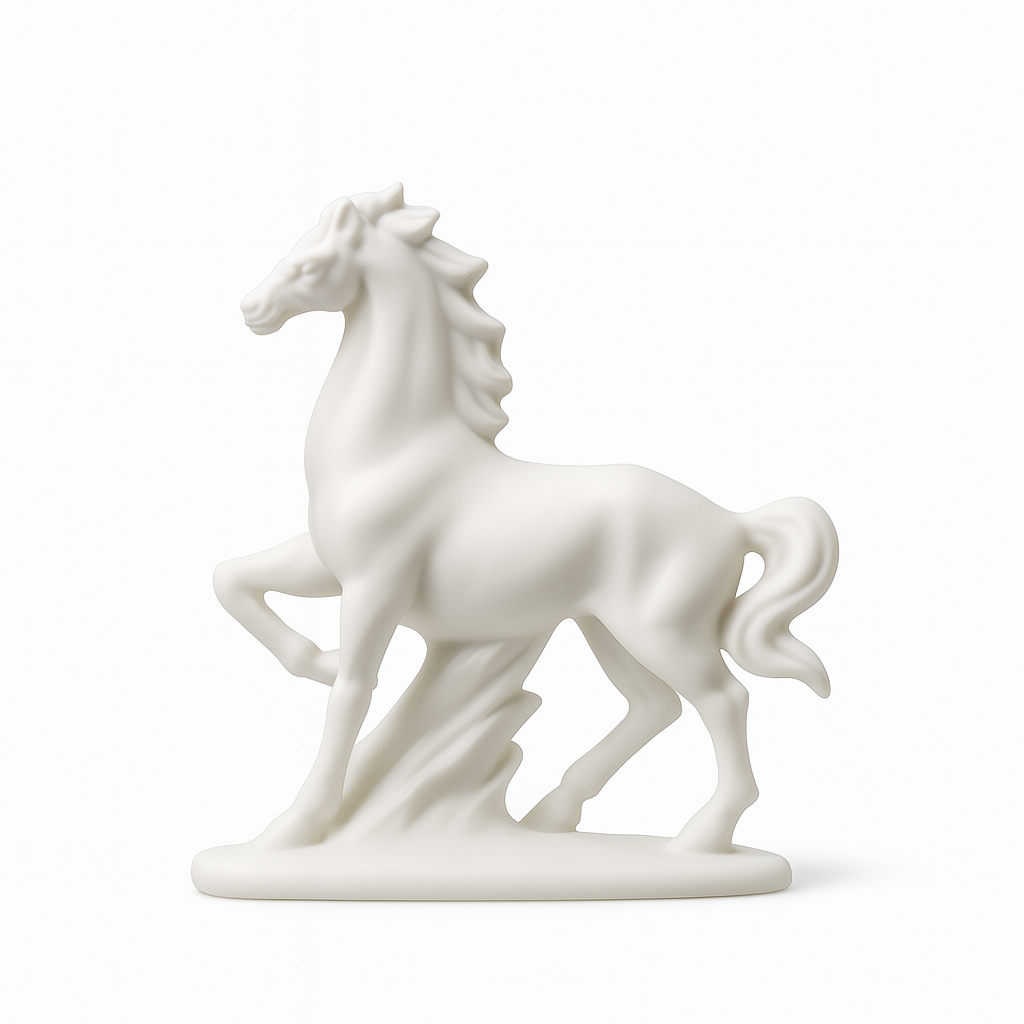 Minimalist White Horse Figurines - 8 Elegant Poses