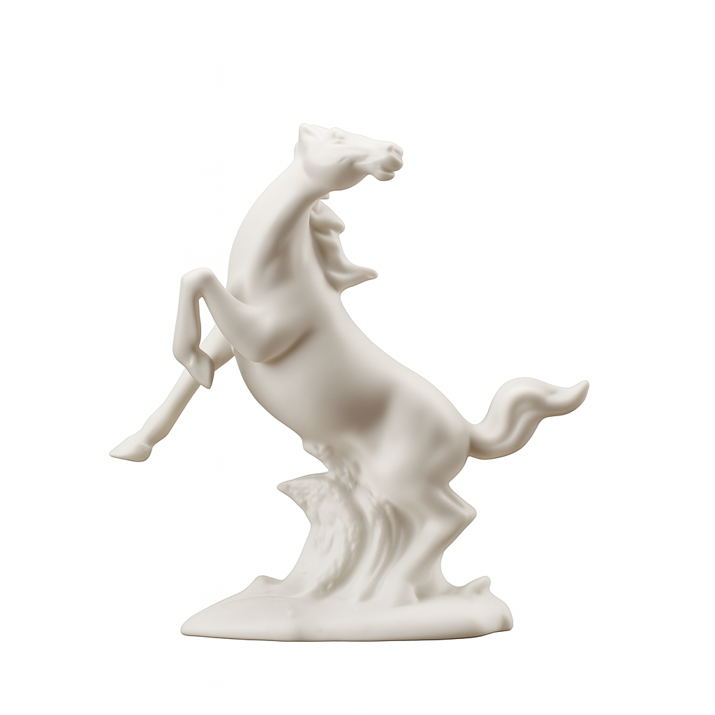 Minimalist White Horse Figurines - 8 Elegant Poses