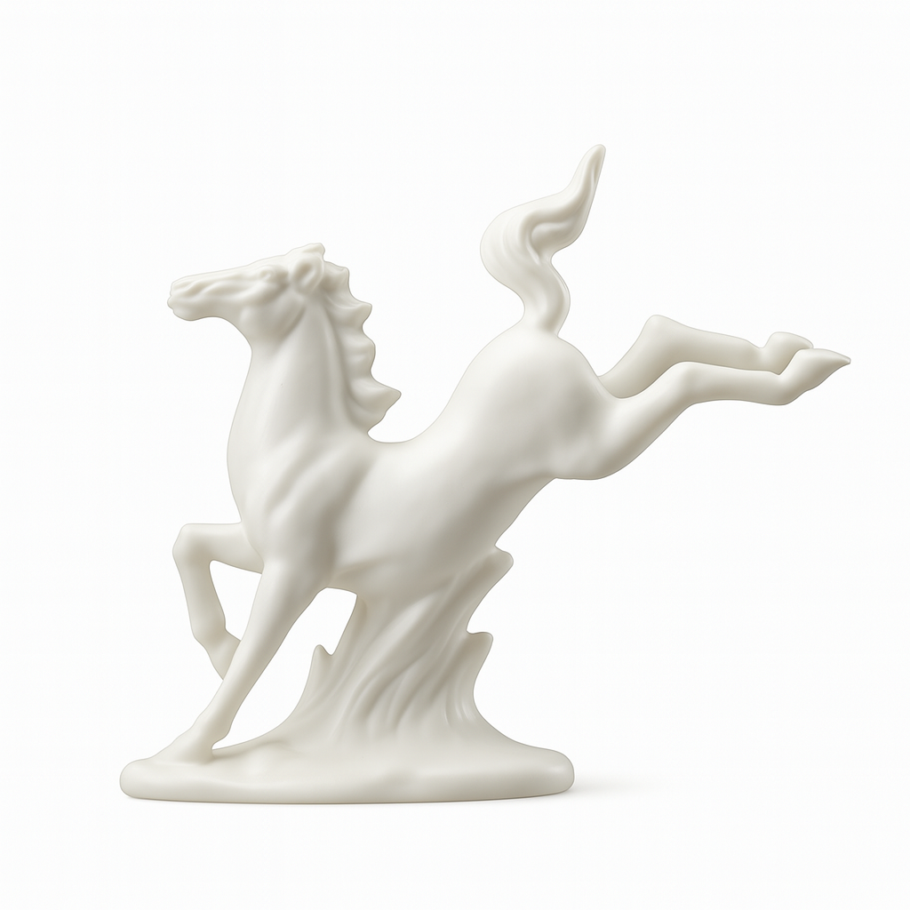 Minimalist White Horse Figurines - 8 Elegant Poses