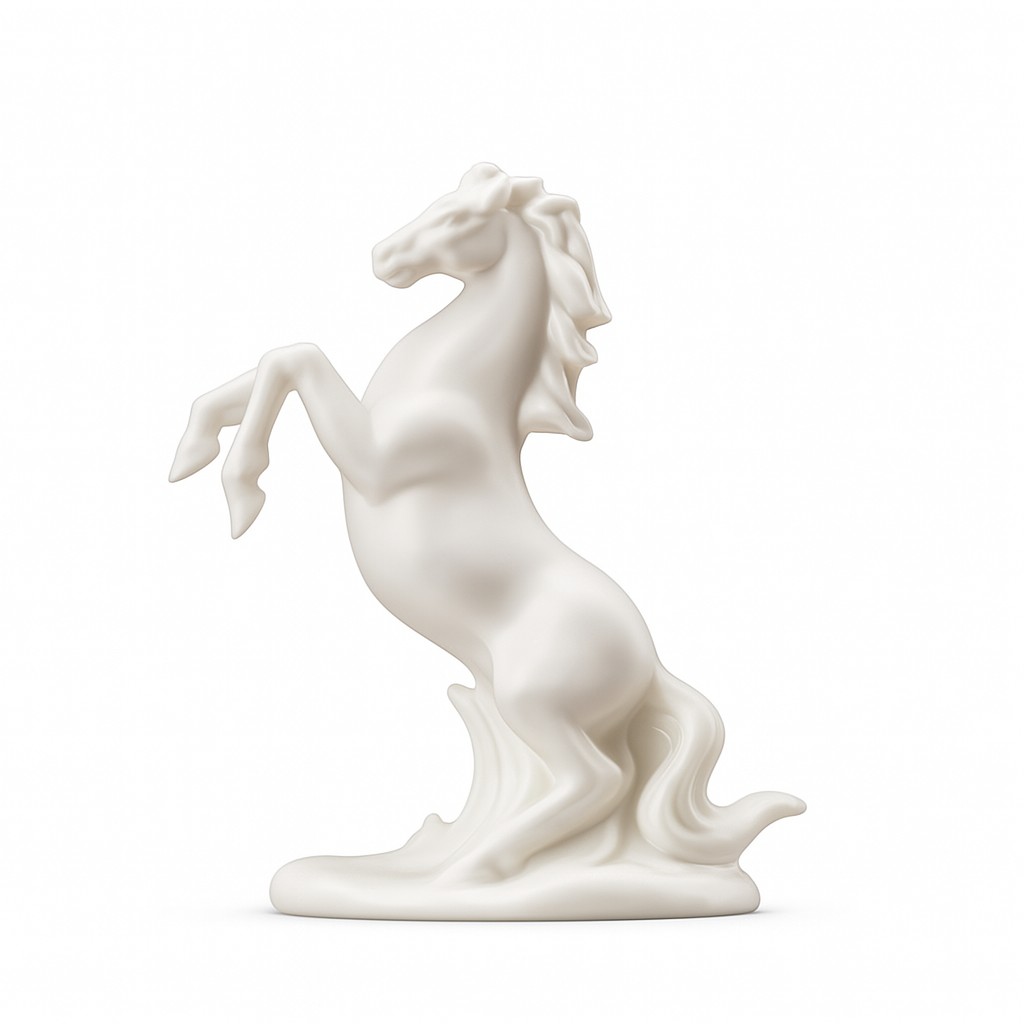 Minimalist White Horse Figurines - 8 Elegant Poses