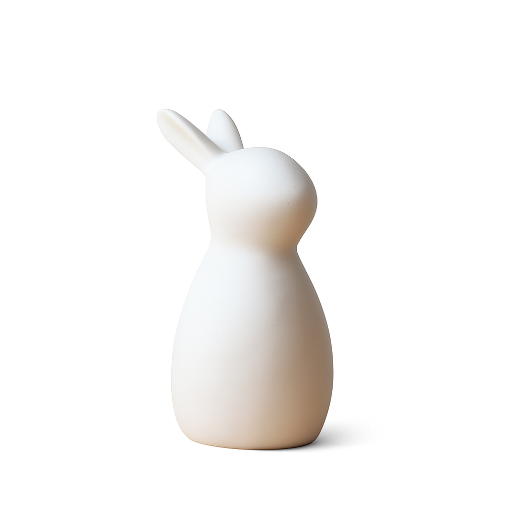 Minimalist White Ceramic Rabbit Figurines