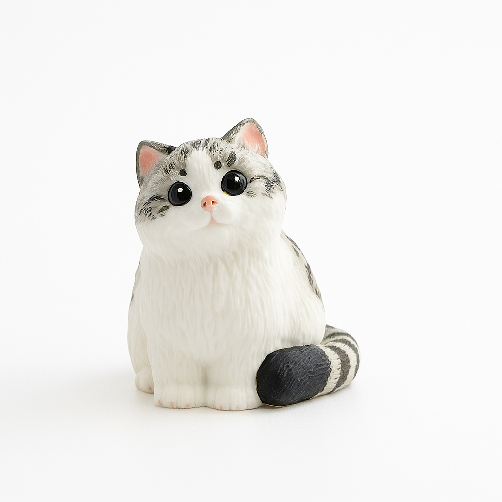 Little Guardian – Minimalist Artisan Ceramic Cat Figurine, Hand-Painted with Care