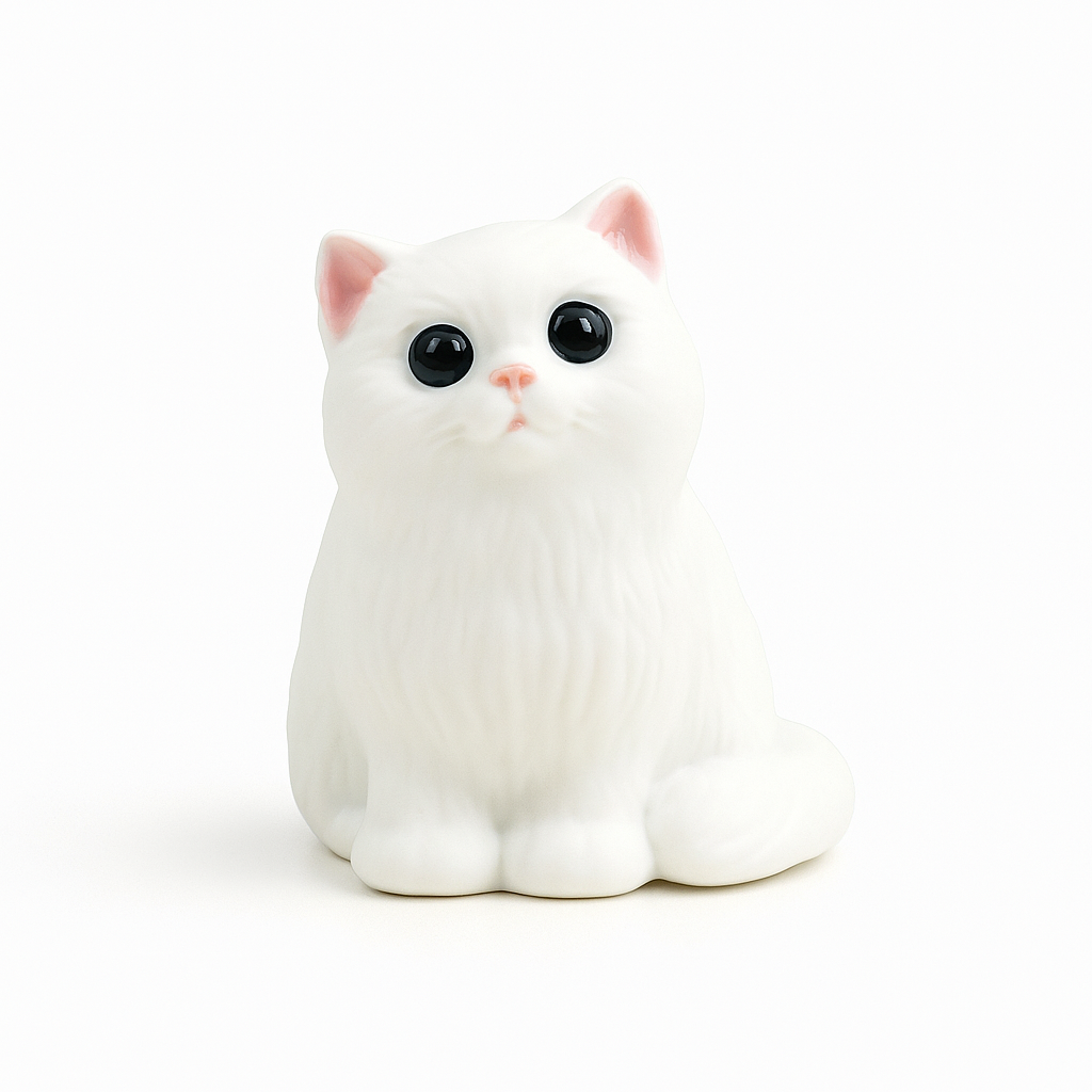 Little Guardian – Minimalist Artisan Ceramic Cat Figurine, Hand-Painted with Care