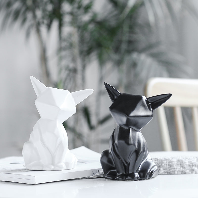 Minimalist White Fox Figurines