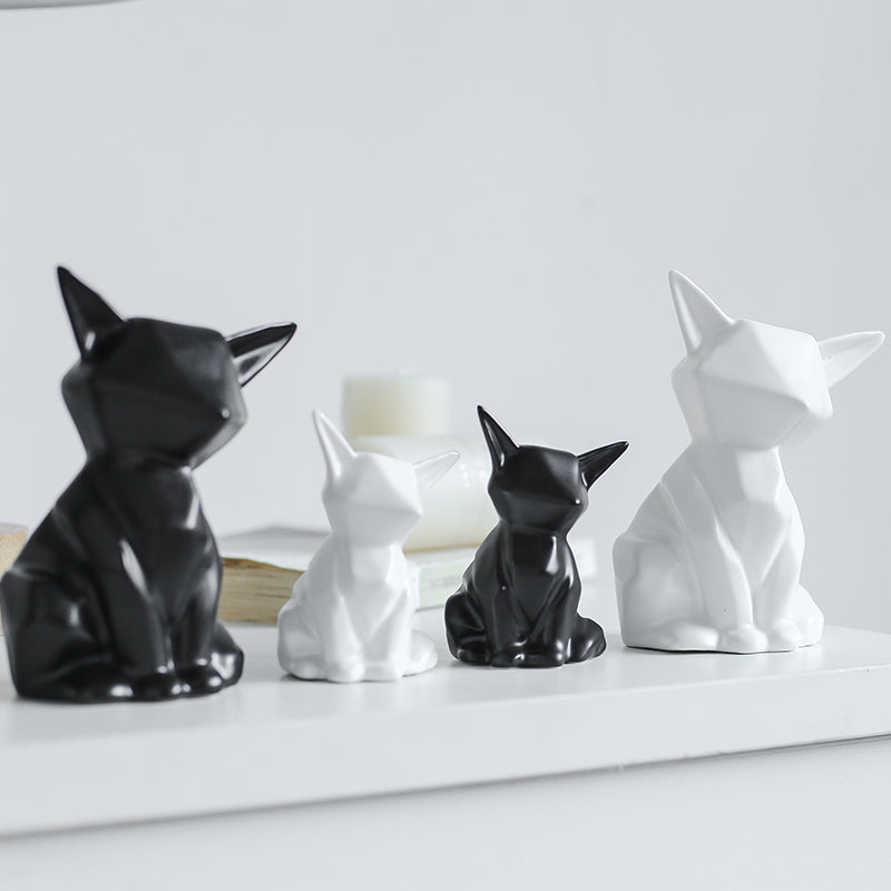 Minimalist White Fox Figurines