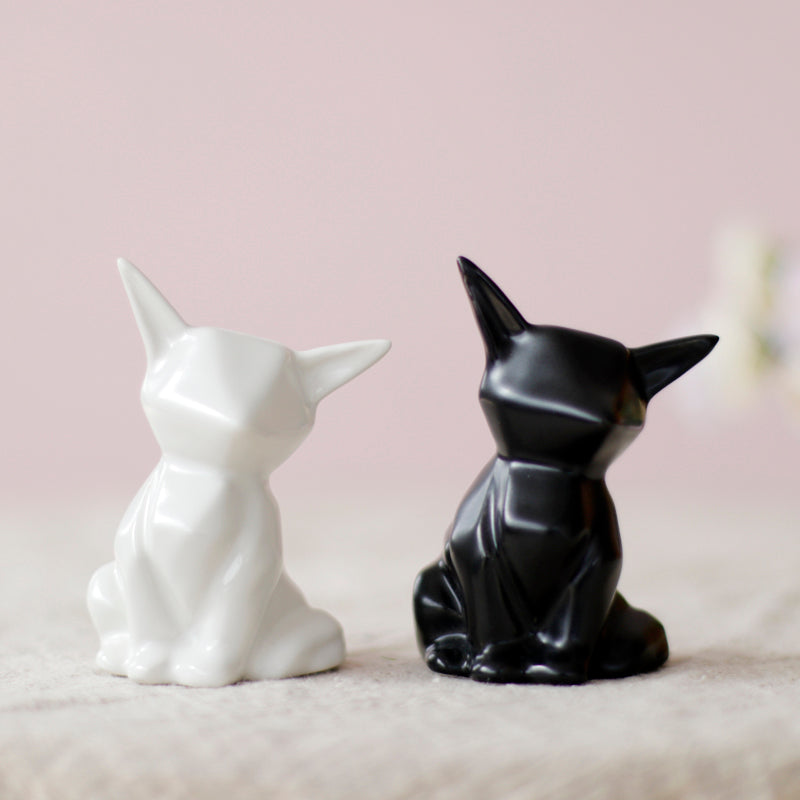 Minimalist White Fox Figurines