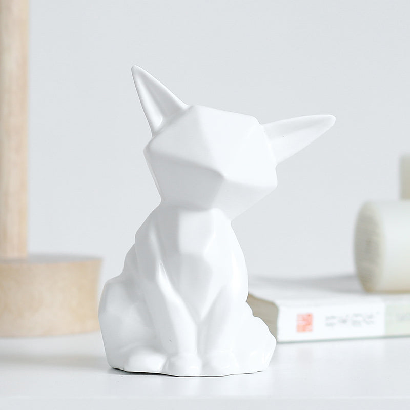Minimalist White Fox Figurines