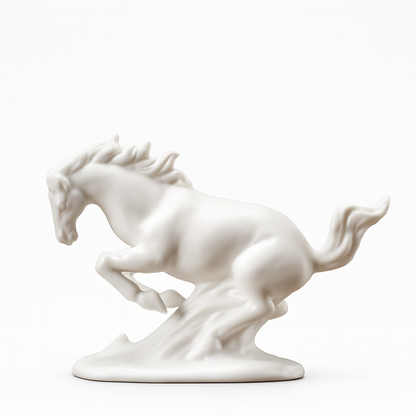 Minimalistische weiße Pferdefiguren – 8 elegante Posen