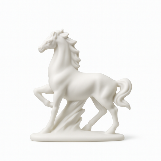 Minimalist White Horse Figurines - 8 Elegant Poses