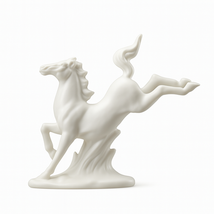 Minimalistische weiße Pferdefiguren – 8 elegante Posen