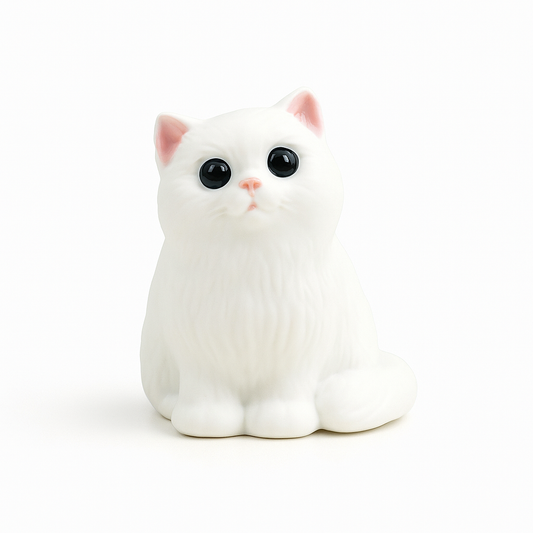 Little Guardian – Minimalist Artisan Ceramic Cat Figurine, Hand-Painted with Care