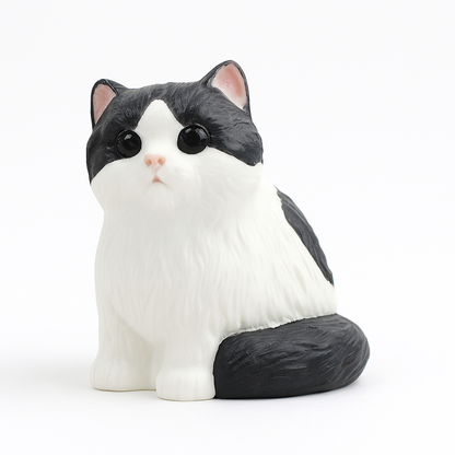Little Guardian – Minimalist Artisan Ceramic Cat Figurine, Hand-Painted with Care