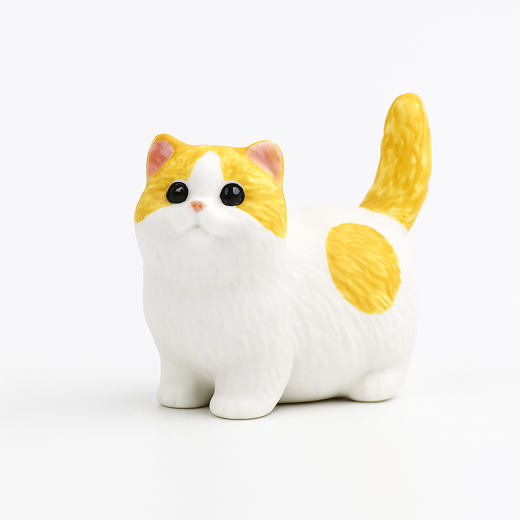 Little Guardian – Minimalist Artisan Ceramic Cat Figurine, Hand-Painted with Care