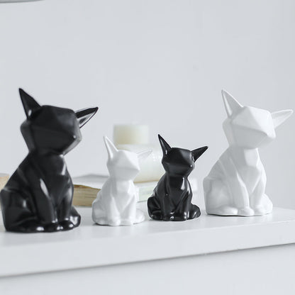 Minimalistische weiße Fuchsfiguren