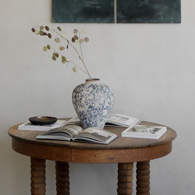 Hand‑Painted Blue and White Vase