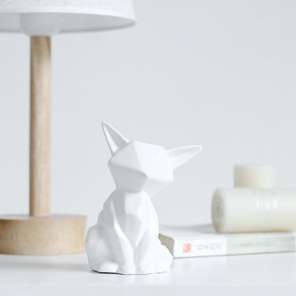 Minimalistische weiße Fuchsfiguren
