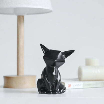 Minimalistische weiße Fuchsfiguren