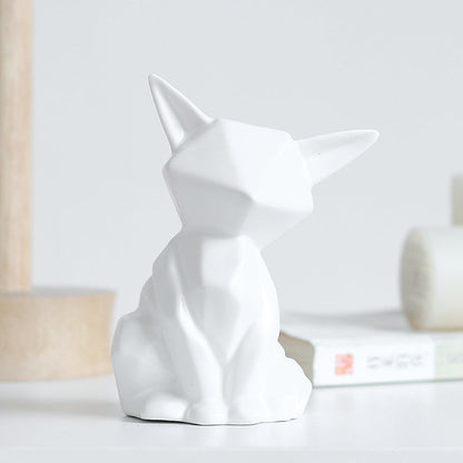 Minimalistische weiße Fuchsfiguren
