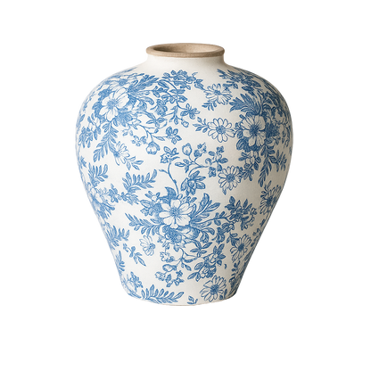 Hand‑Painted Blue and White Vase