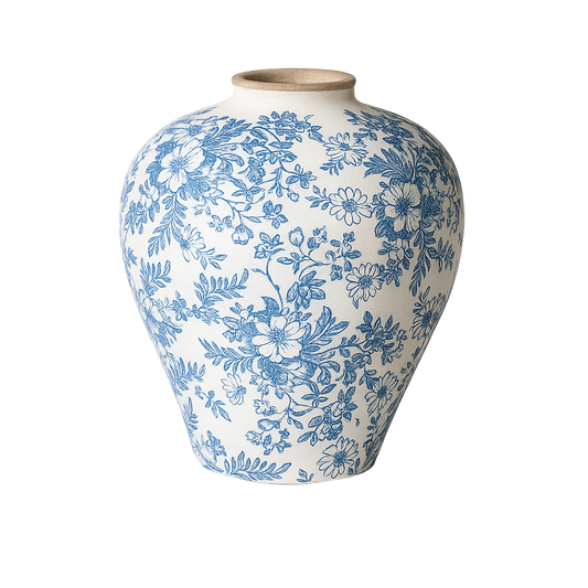 Hand‑Painted Blue and White Vase